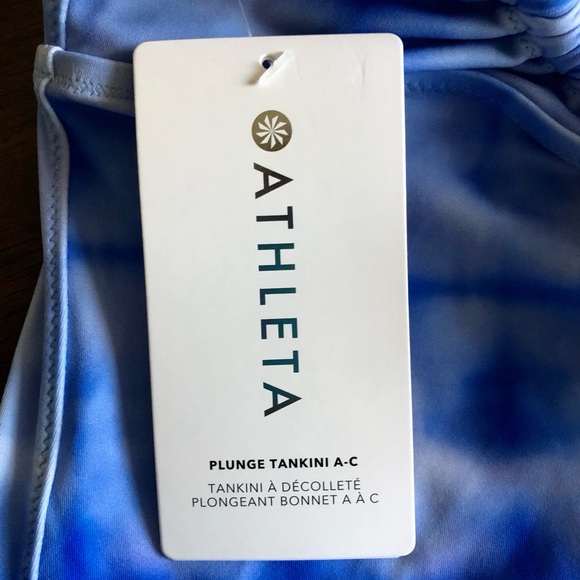 HP 💕 BOGO NWT Athleta Plunge Tankini A-C Blue Tie Dye - Picture 9 of 12